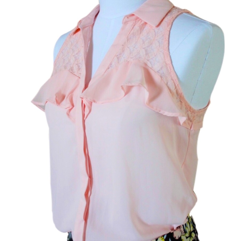 Candie’s Kohl’s Ruffle Yoke Slvless Chintz Rose SM